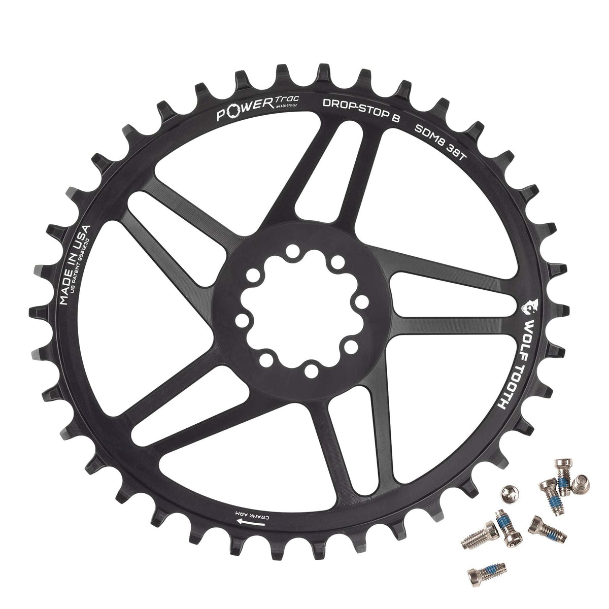 Wolf Tooth Oval Direct Mount Chainrings for SRAM 8 - Bolt Gravel / Road Cranks Drop - Stop B