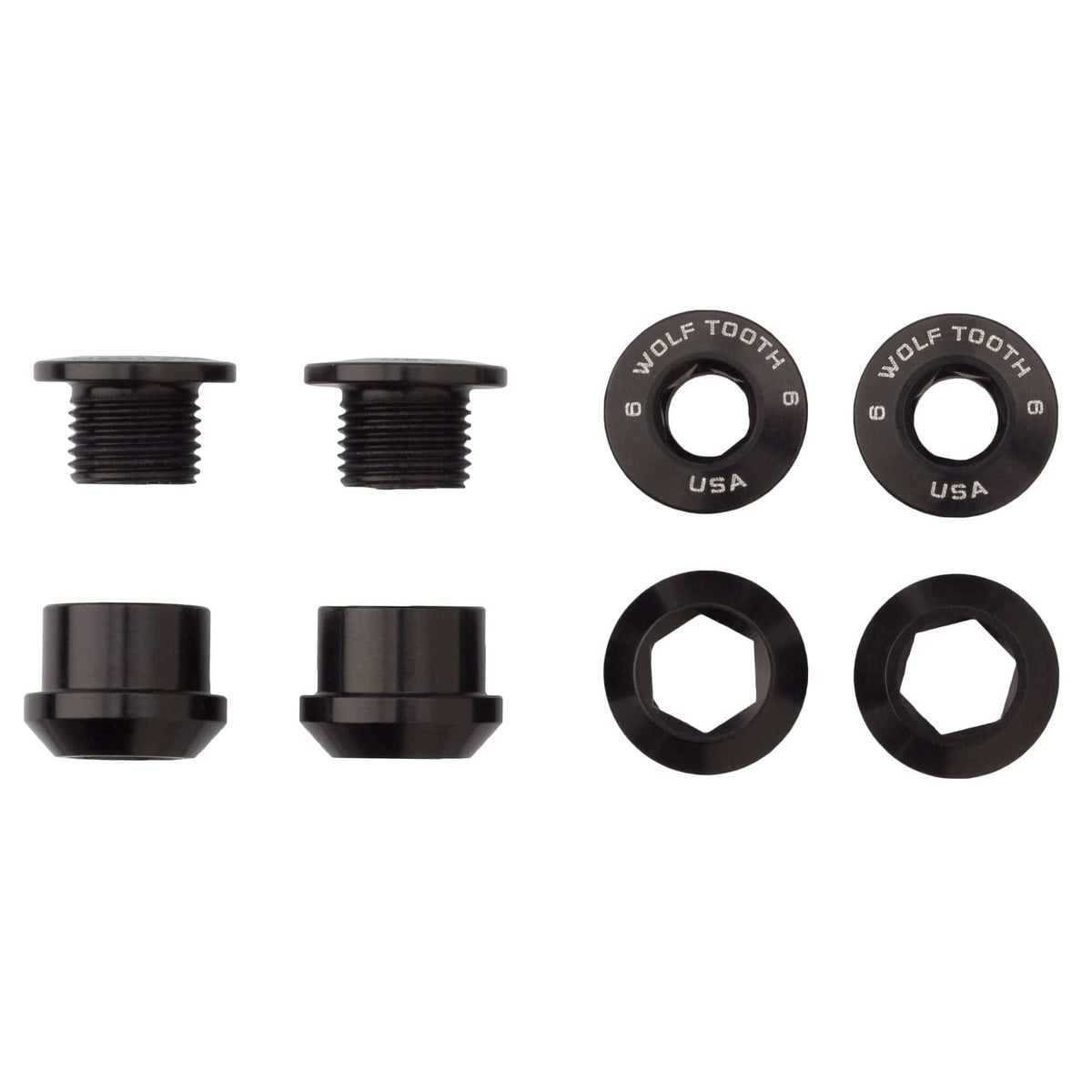 Wolf Tooth Set of 4 Chainring Bolts+Nuts for 1X Aluminum