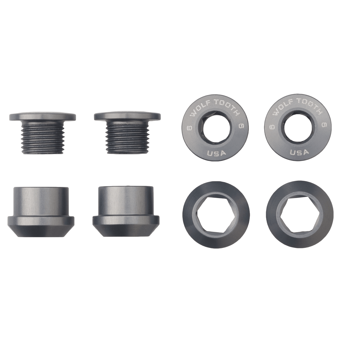 Wolf Tooth Set of 4 Chainring Bolts+Nuts for 1X Aluminum