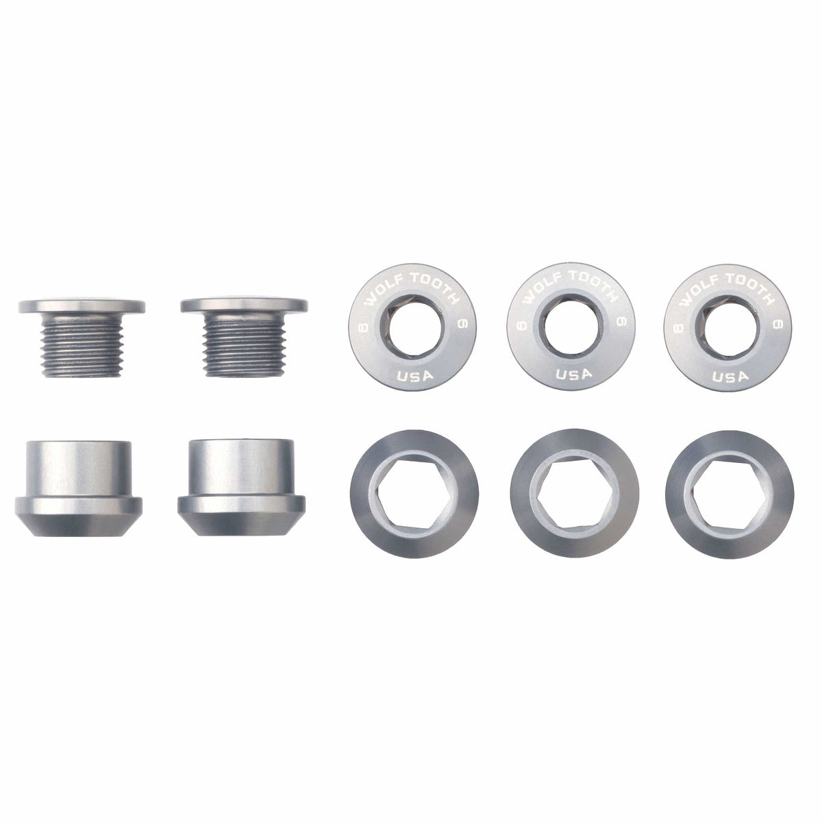 Wolf Tooth Set of 5 Chainring Bolts+Nuts for 1X Aluminum