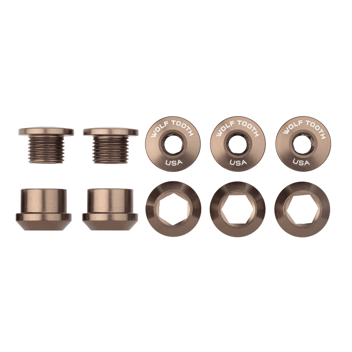 Wolf Tooth Set of 5 Chainring Bolts+Nuts for 1X Aluminum