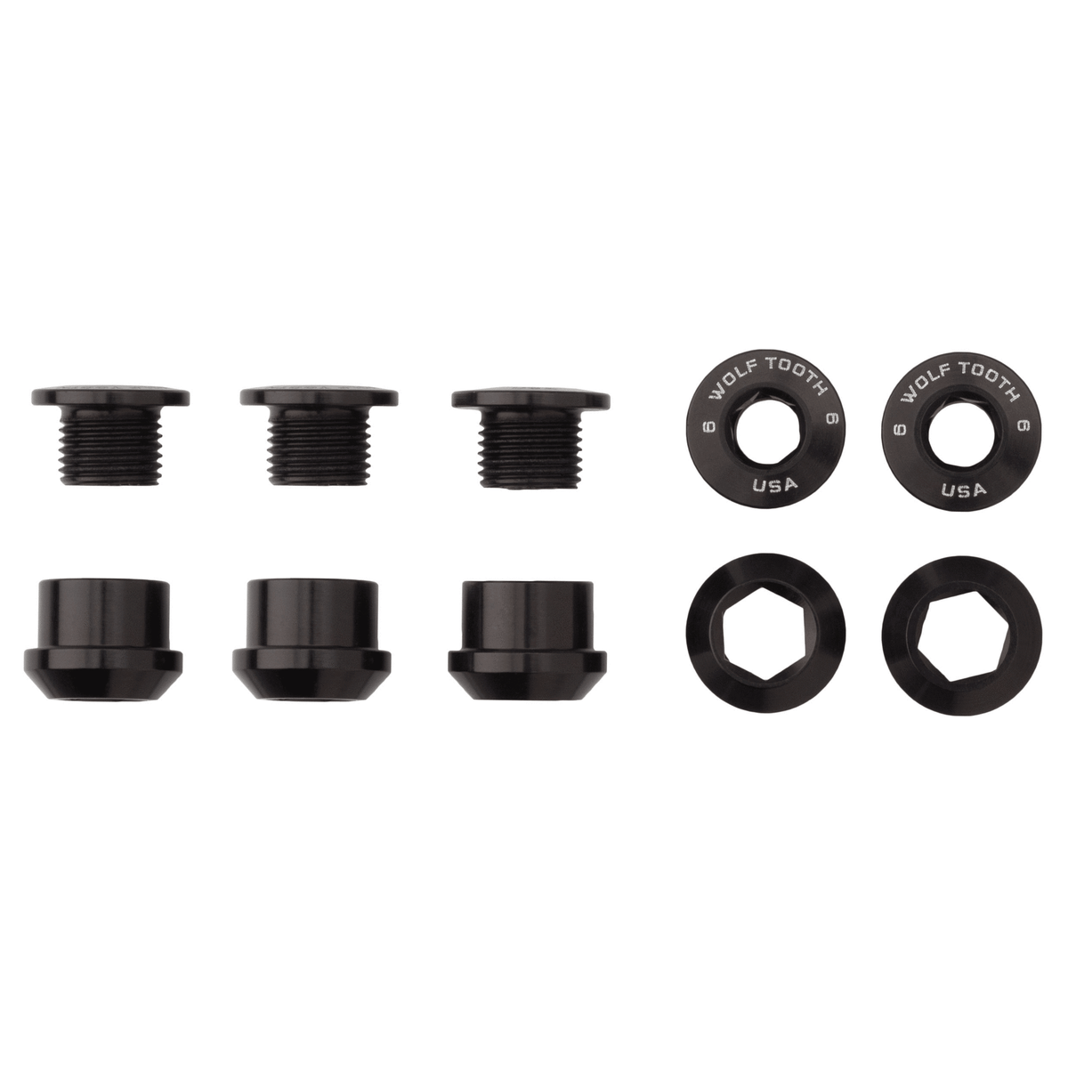 Wolf Tooth Set of 5 Chainring Bolts+Nuts for 1X Aluminum